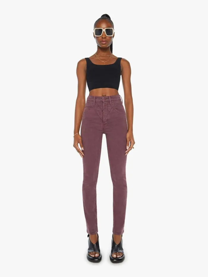 Women Mother Denim The Rocky Rider Skimp Wash Mauve Wine