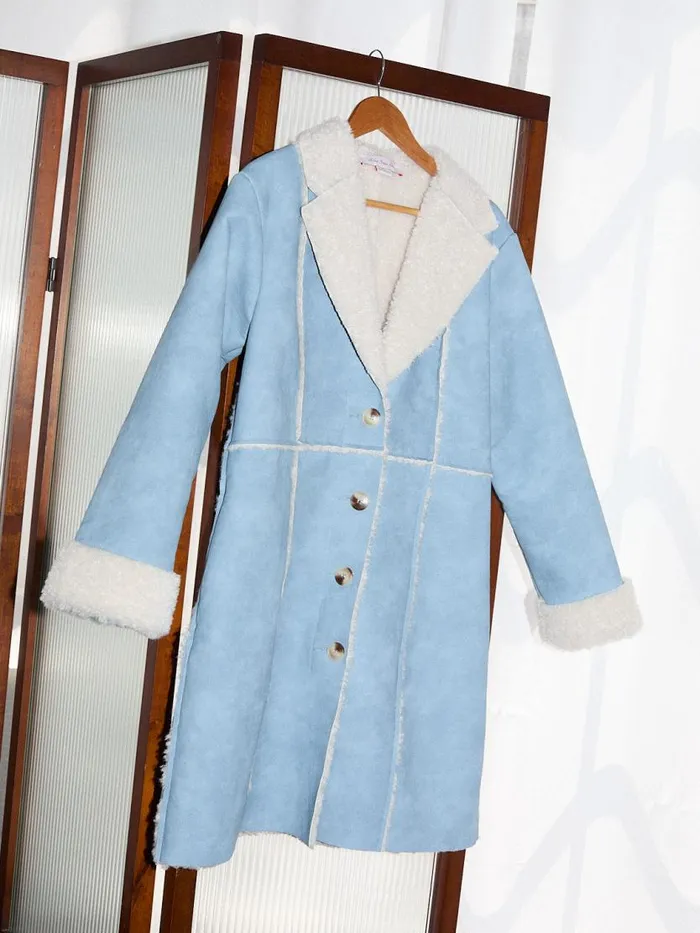 Women Nadia Sherpa Coat Cloud Blue Lisa Says Gah Tops