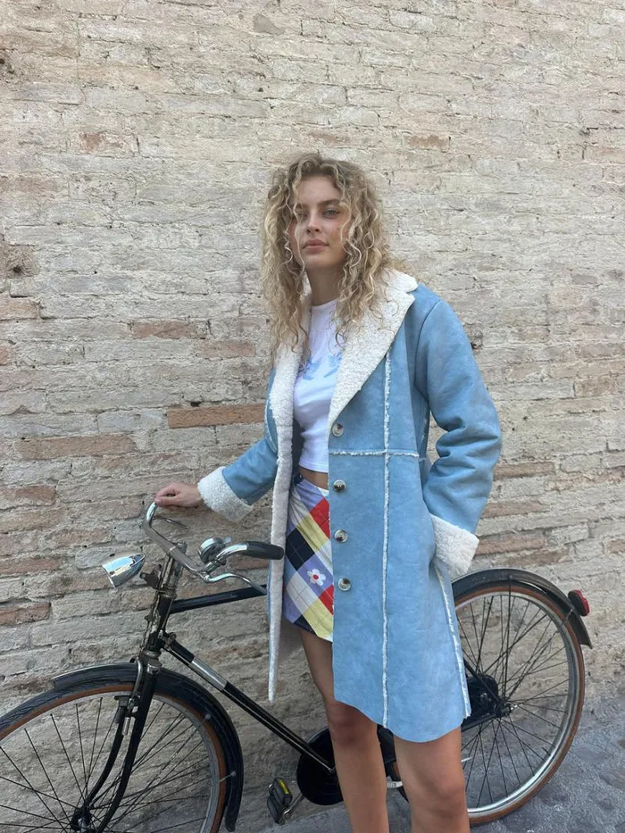 Women Nadia Sherpa Coat Cloud Blue Lisa Says Gah Tops
