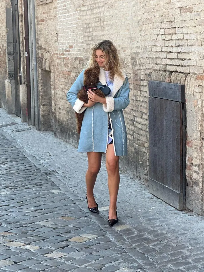 Women Nadia Sherpa Coat Cloud Blue Lisa Says Gah Tops