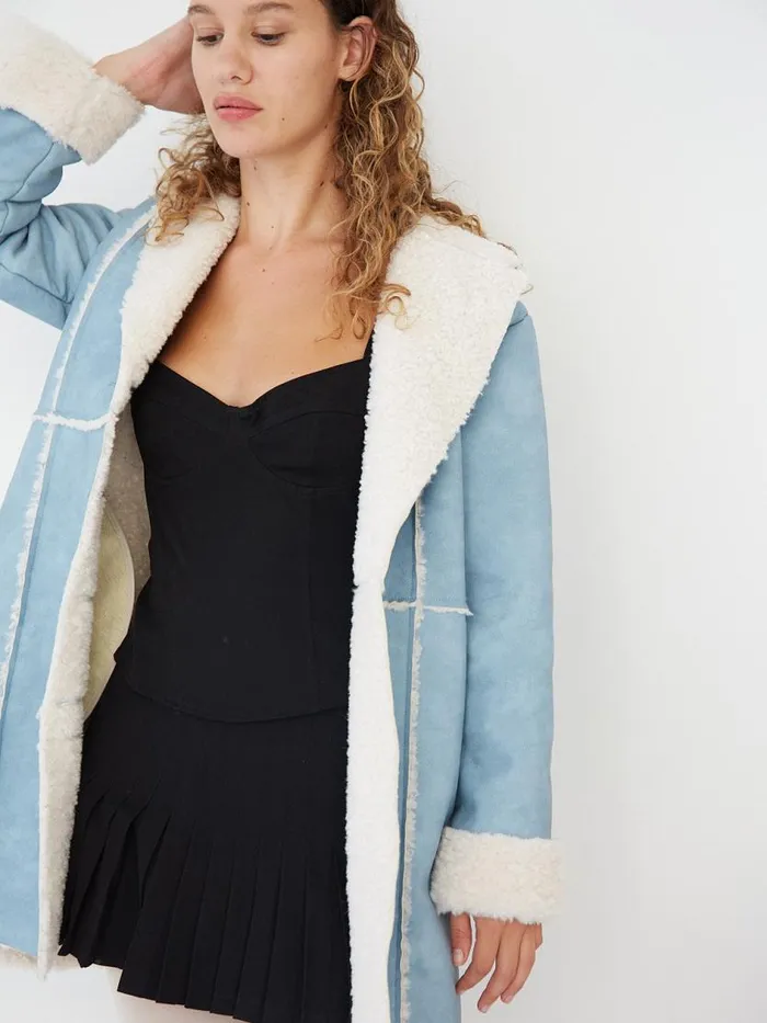 Women Nadia Sherpa Coat Cloud Blue Lisa Says Gah Tops