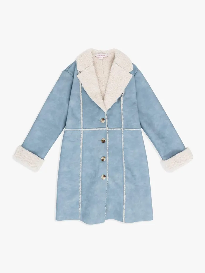 Women Nadia Sherpa Coat Cloud Blue Lisa Says Gah Tops