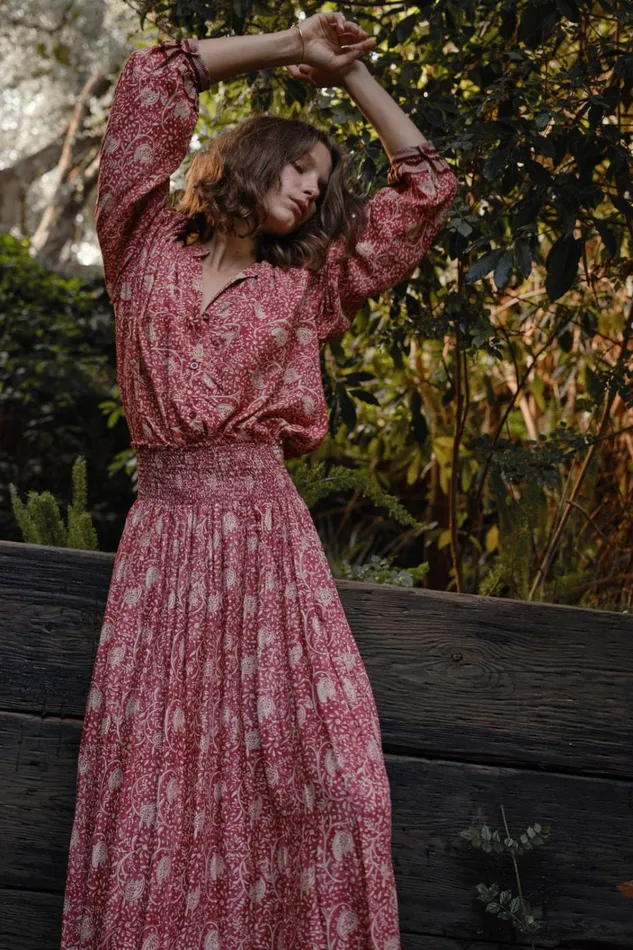 Women Natalie Martin Bottoms Bella Skirt Water Lily Terracotta Women Natalie Martin Bottoms Bella Skirt Water Lily Terracotta