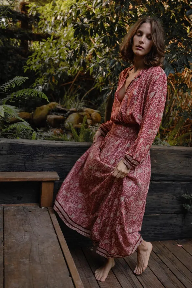 Women Natalie Martin Bottoms Bella Skirt Water Lily Terracotta Women Natalie Martin Bottoms Bella Skirt Water Lily Terracotta