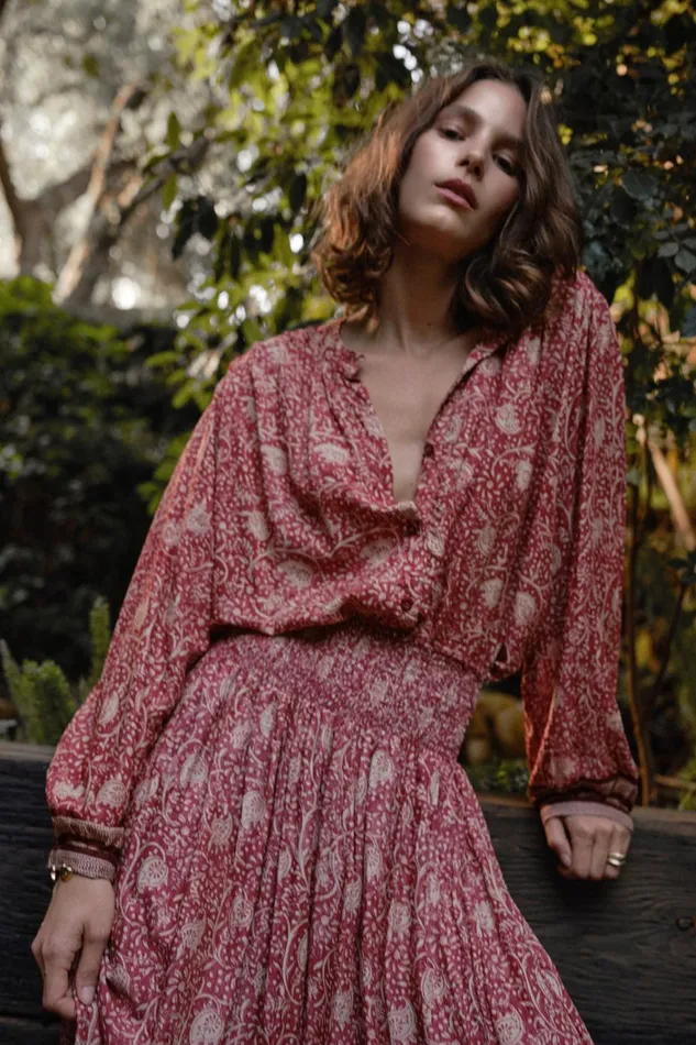 Women Natalie Martin Bottoms Bella Skirt Water Lily Terracotta Women Natalie Martin Bottoms Bella Skirt Water Lily Terracotta