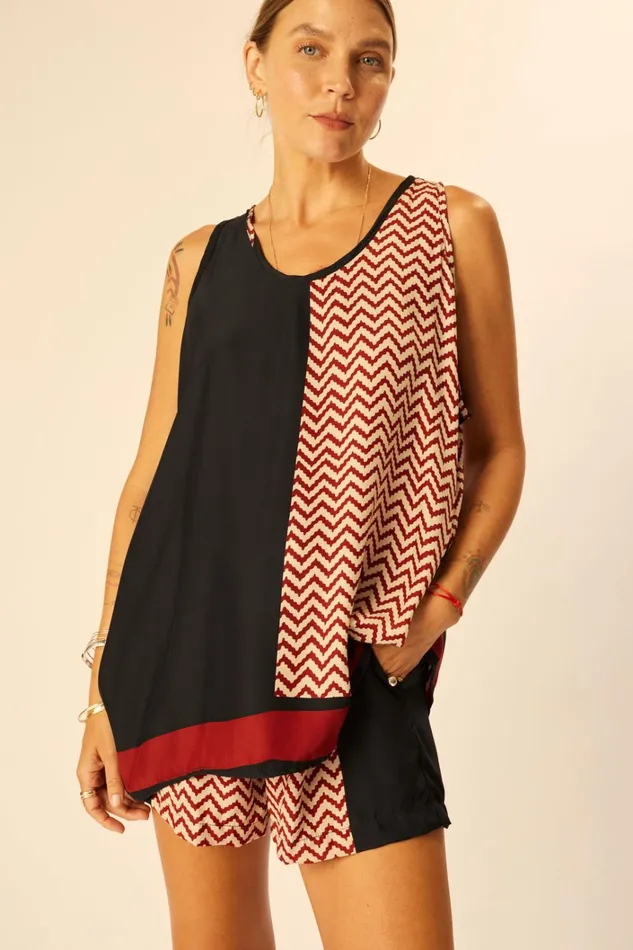 Women Natalie Martin Bottoms Jasper Short Block Zigzag Noire