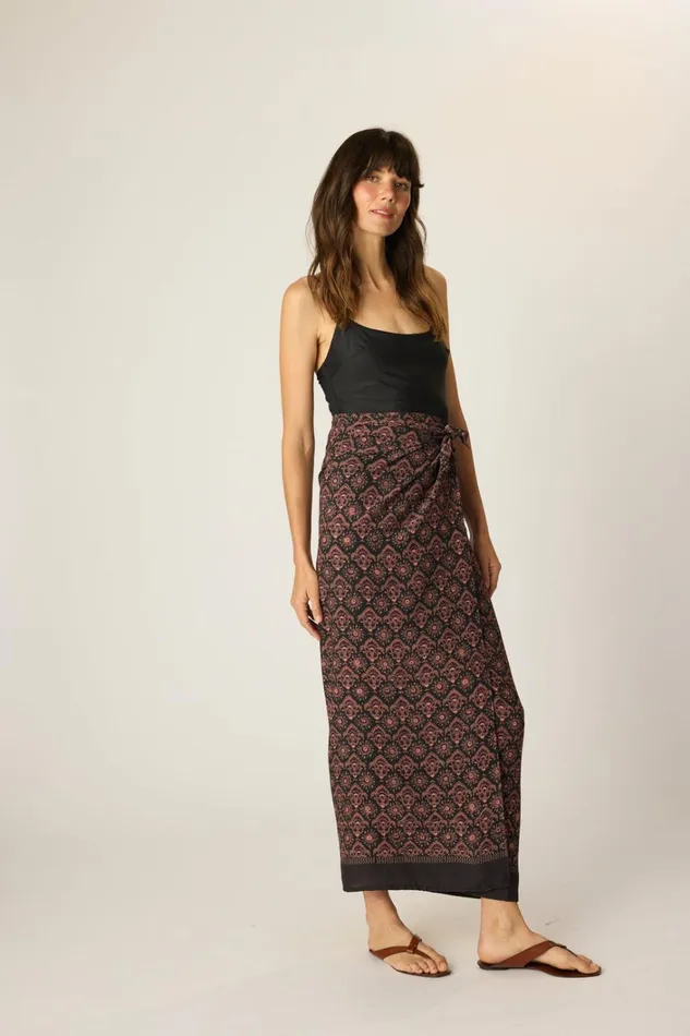 Women Natalie Martin Bottoms Sarong Fleurdelis Black Women Natalie Martin Bottoms Sarong Fleurdelis Black