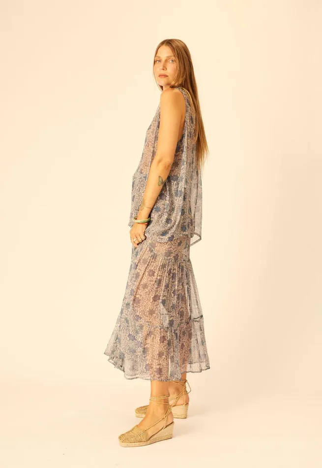 Women Natalie Martin Bottoms Sierra Skirt Chiffon Snowflake Sea
