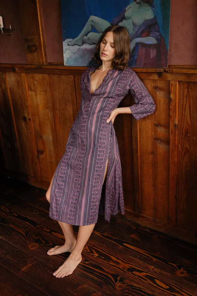 Women Natalie Martin CoverUps Isobel Dress Paisley Stripe Heather