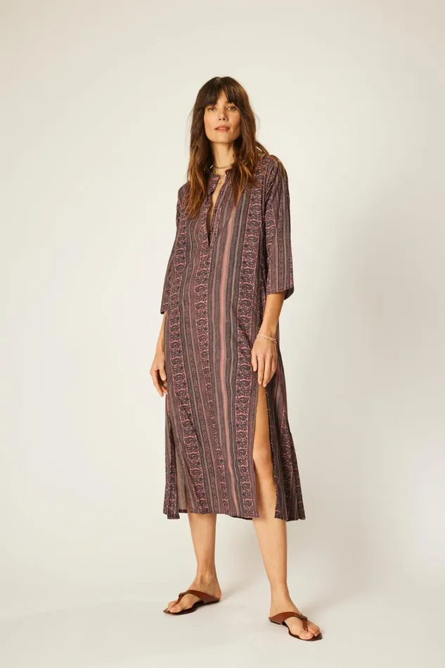 Women Natalie Martin CoverUps Isobel Dress Paisley Stripe Heather