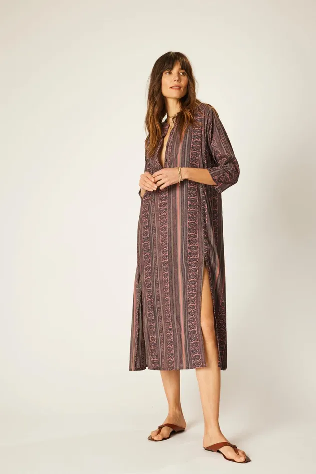 Women Natalie Martin CoverUps Isobel Dress Paisley Stripe Heather