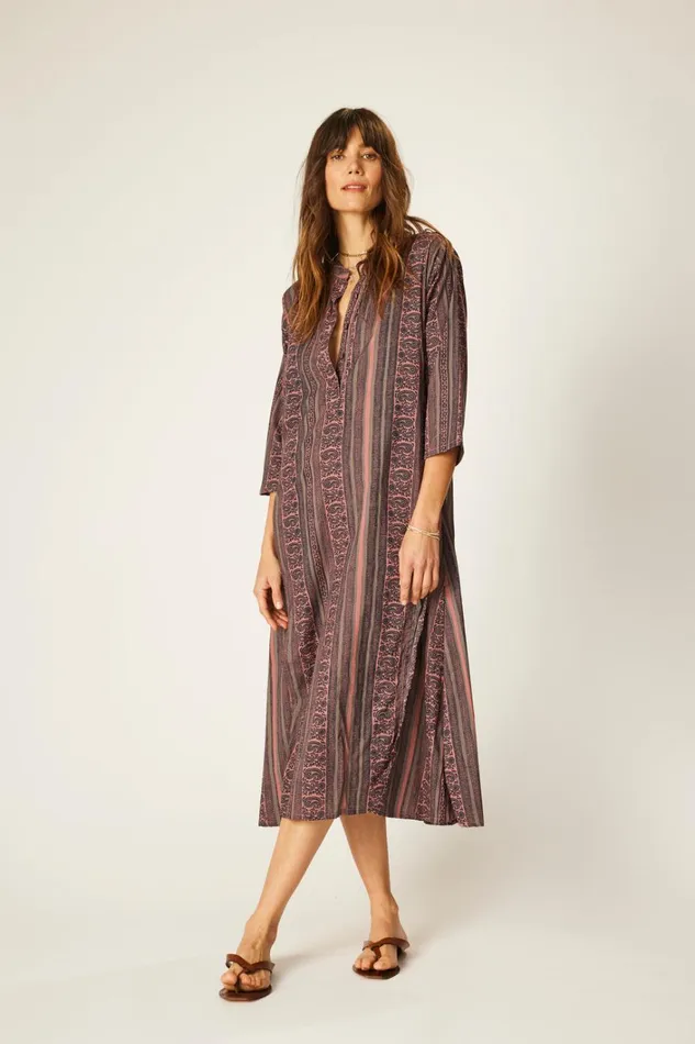 Women Natalie Martin CoverUps Isobel Dress Paisley Stripe Heather