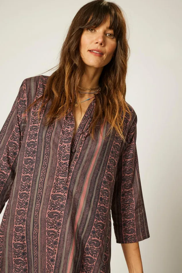 Women Natalie Martin CoverUps Isobel Dress Paisley Stripe Heather