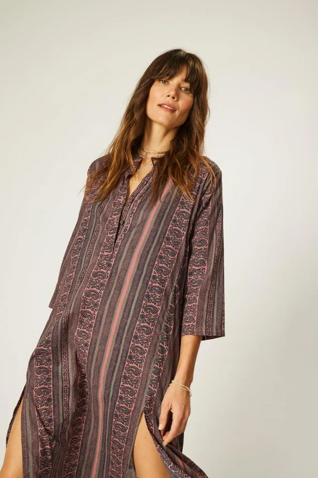 Women Natalie Martin CoverUps Isobel Dress Paisley Stripe Heather