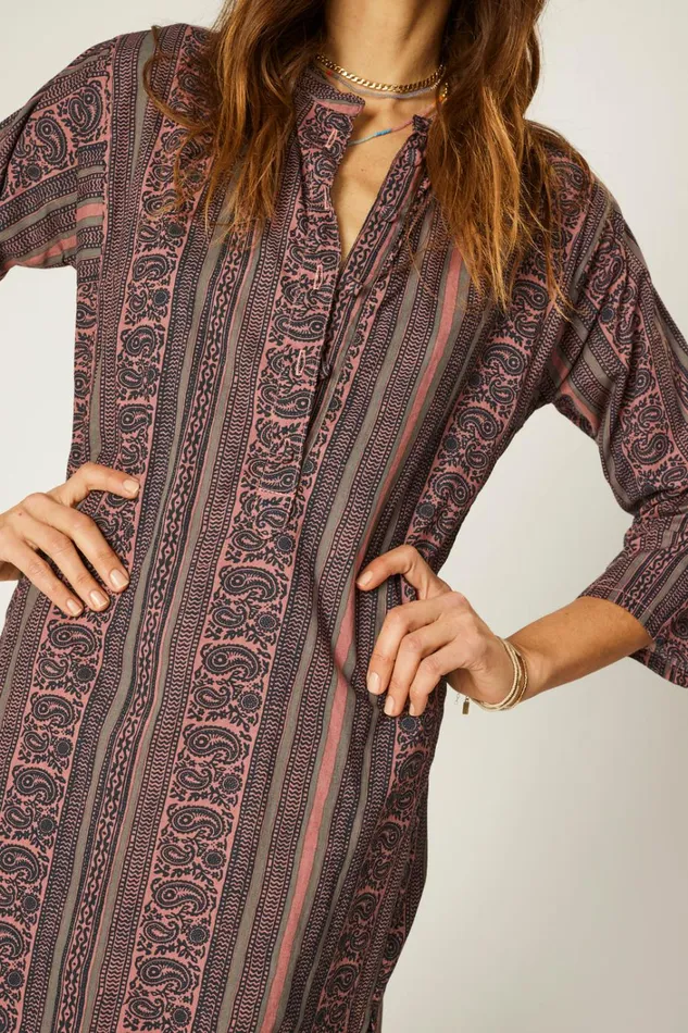 Women Natalie Martin CoverUps Isobel Dress Paisley Stripe Heather