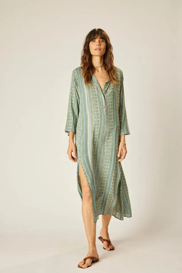 Women Natalie Martin CoverUps Isobel Dress Paisley Stripe Pool
