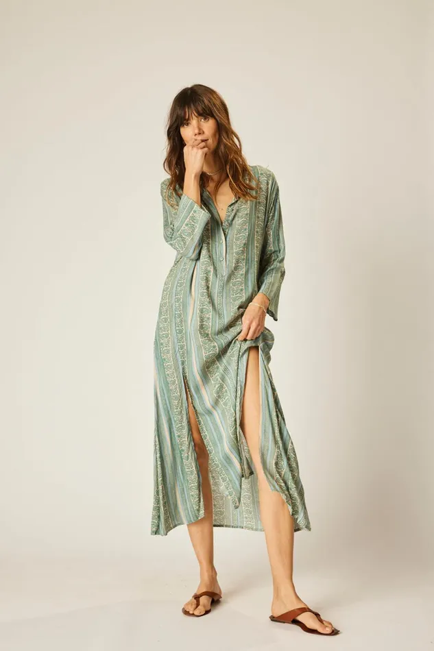 Women Natalie Martin CoverUps Isobel Dress Paisley Stripe Pool