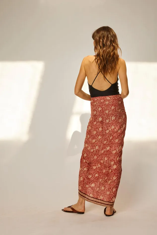 Women Natalie Martin CoverUps Sarong Water Lily Terracotta Women Natalie Martin CoverUps Sarong Water Lily Terracotta