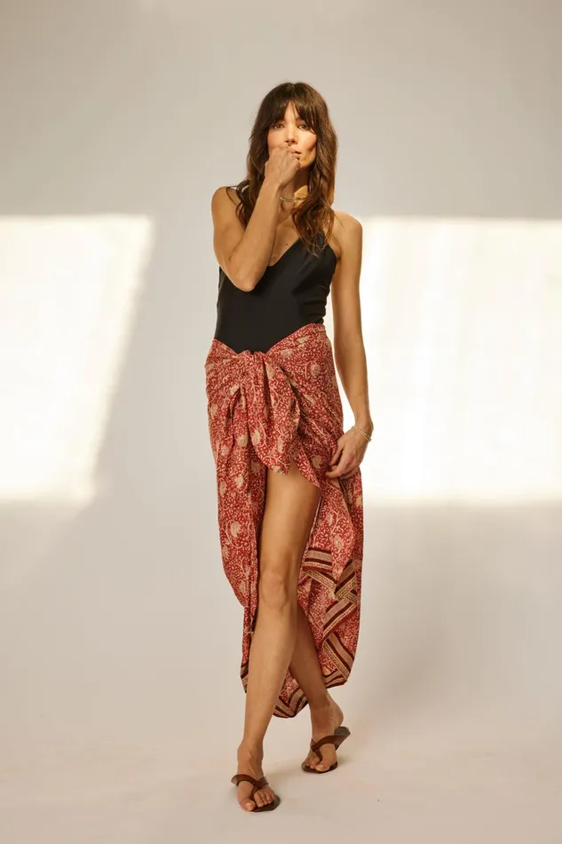 Women Natalie Martin CoverUps Sarong Water Lily Terracotta Women Natalie Martin CoverUps Sarong Water Lily Terracotta