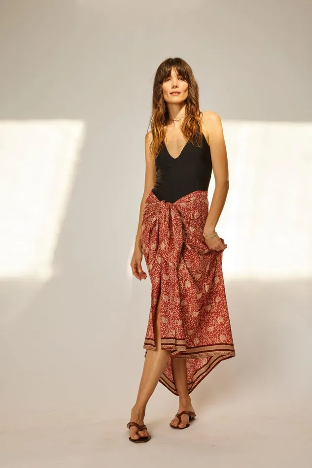 Women Natalie Martin CoverUps Sarong Water Lily Terracotta Women Natalie Martin CoverUps Sarong Water Lily Terracotta