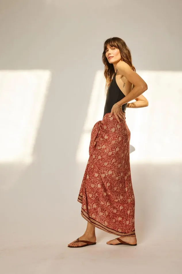 Women Natalie Martin CoverUps Sarong Water Lily Terracotta Women Natalie Martin CoverUps Sarong Water Lily Terracotta
