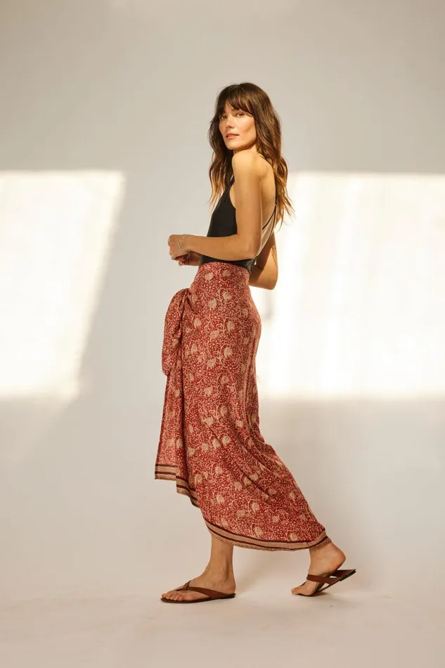 Women Natalie Martin CoverUps Sarong Water Lily Terracotta Women Natalie Martin CoverUps Sarong Water Lily Terracotta