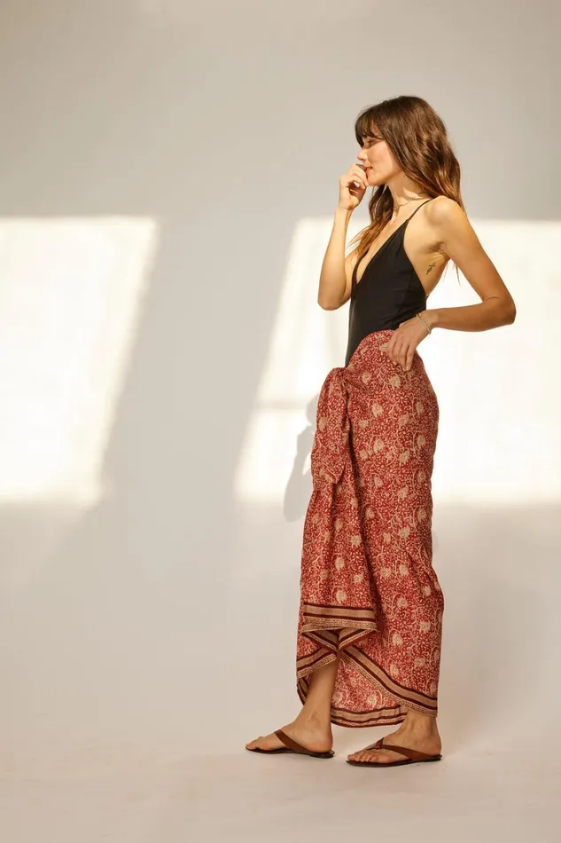 Women Natalie Martin CoverUps Sarong Water Lily Terracotta Women Natalie Martin CoverUps Sarong Water Lily Terracotta