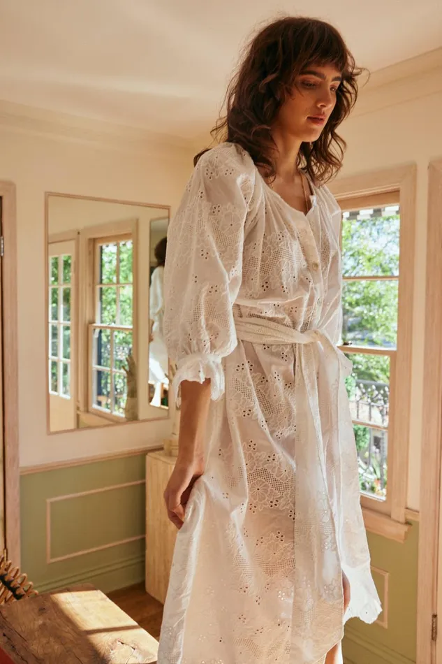 Women Natalie Martin Dresses Alex Midi With Sash Geranium Milk