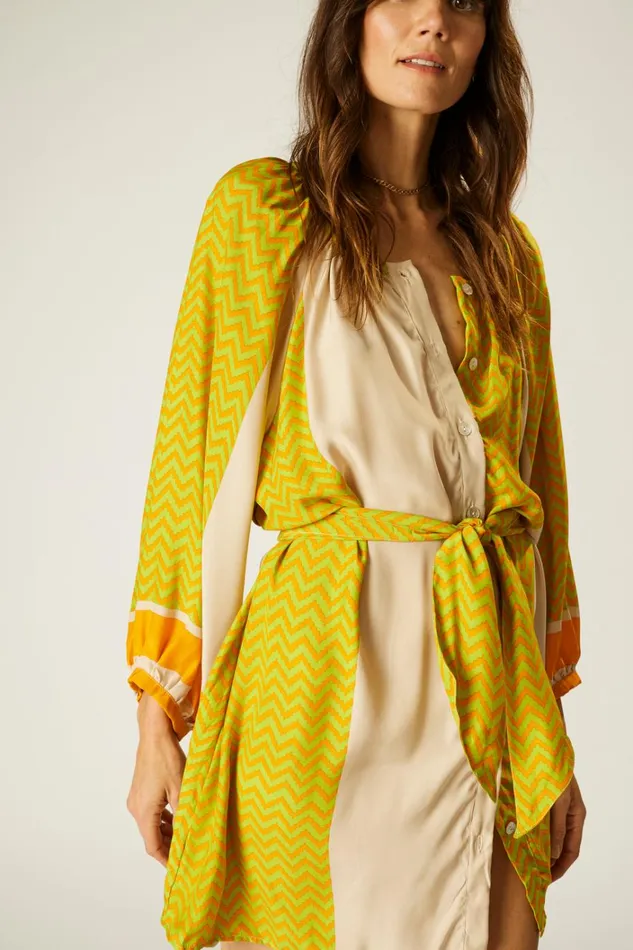 Women Natalie Martin Dresses Alex Short Dress Block Zigzag Tangerine