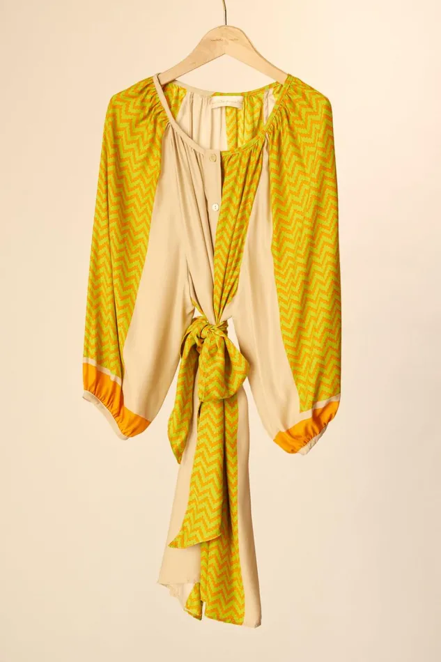 Women Natalie Martin Dresses Alex Short Dress Block Zigzag Tangerine
