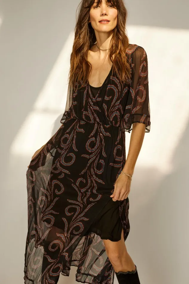 Women Natalie Martin Dresses Coco Maxi Feather Chiffon