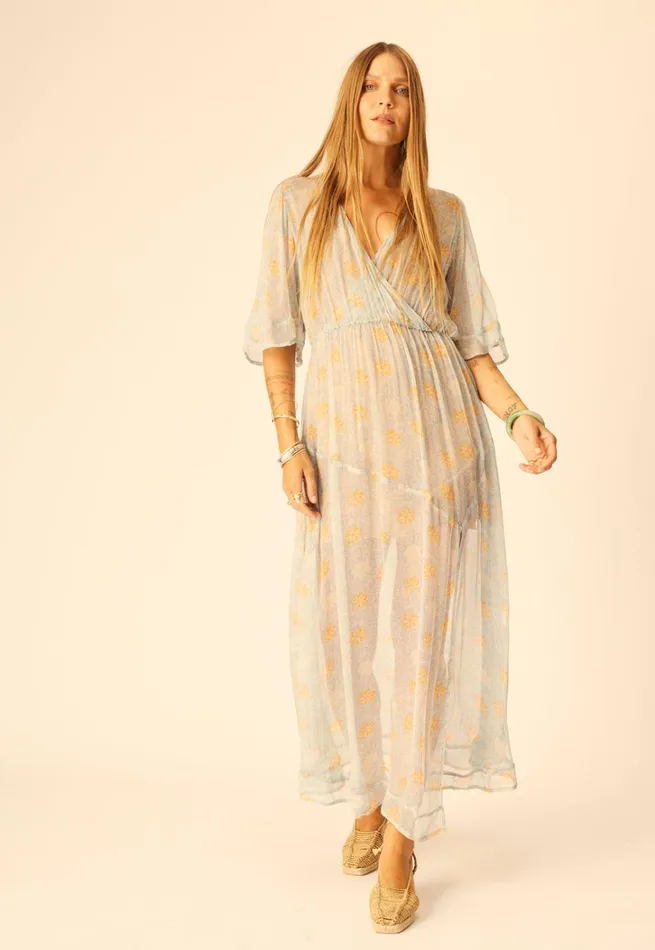 Women Natalie Martin Dresses Coco Maxi Snowflake Tangerine