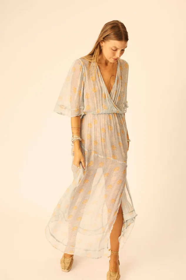 Women Natalie Martin Dresses Coco Maxi Snowflake Tangerine