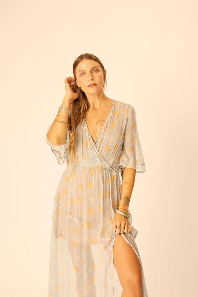 Women Natalie Martin Dresses Coco Maxi Snowflake Tangerine