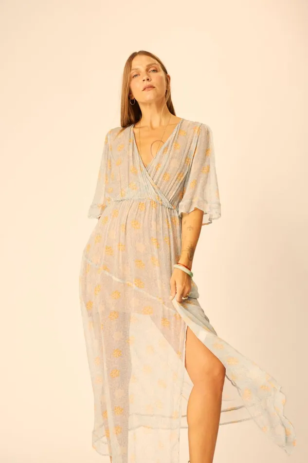 Women Natalie Martin Dresses Coco Maxi Snowflake Tangerine