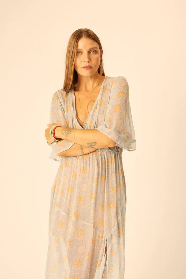 Women Natalie Martin Dresses Coco Maxi Snowflake Tangerine