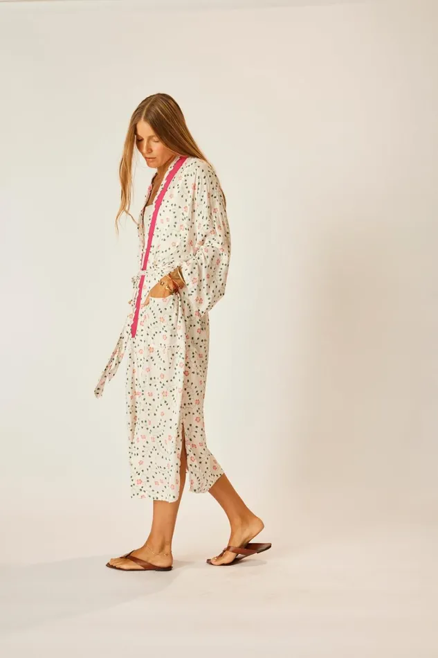 Women Natalie Martin Dresses Diane Long Robe Pinwheel Cotton