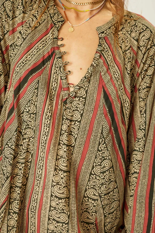 Women Natalie Martin Dresses Fiore Maxi Paisley Stripe Black