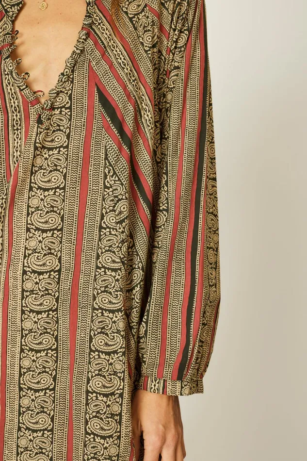 Women Natalie Martin Dresses Fiore Maxi Paisley Stripe Black