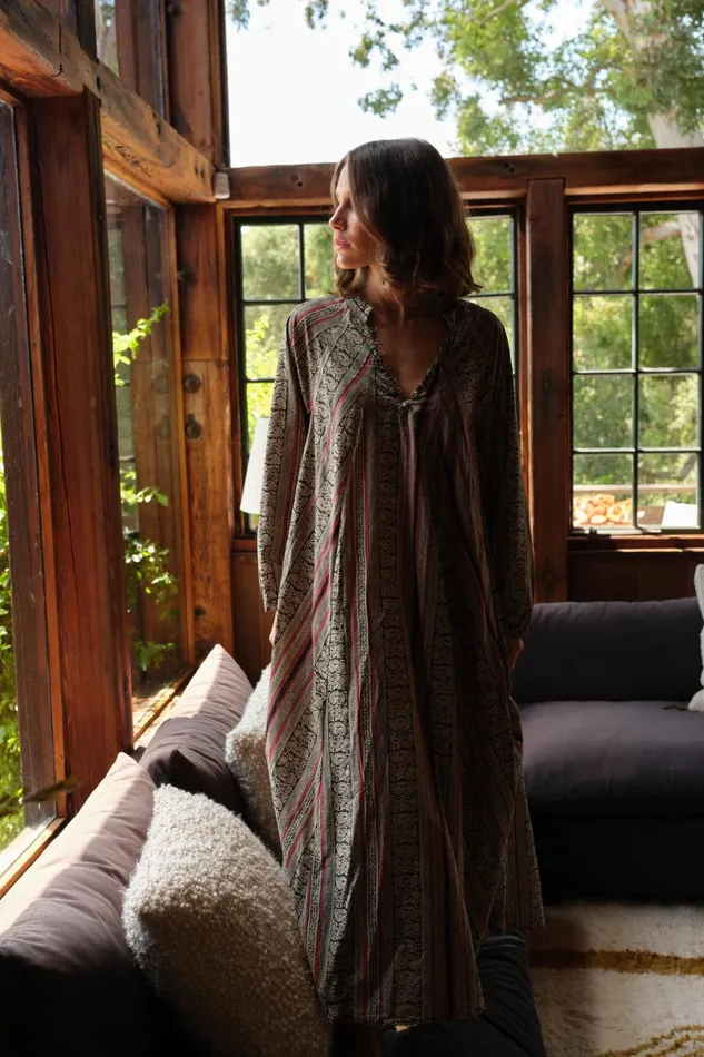 Women Natalie Martin Dresses Fiore Maxi Paisley Stripe Black