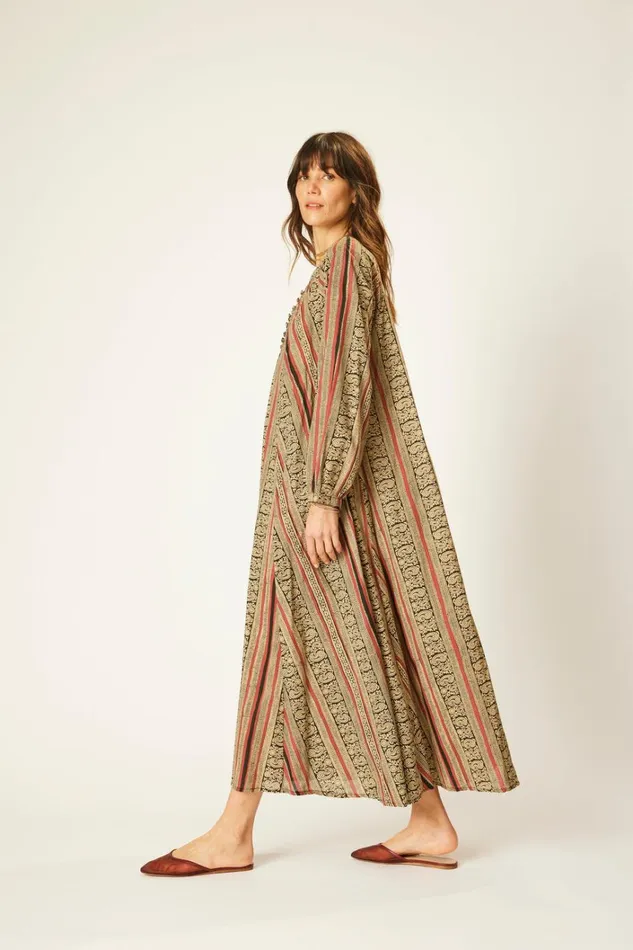 Women Natalie Martin Dresses Fiore Maxi Paisley Stripe Black