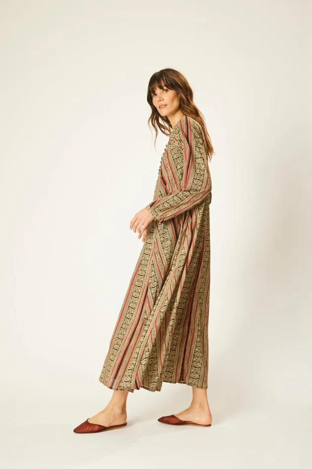 Women Natalie Martin Dresses Fiore Maxi Paisley Stripe Black