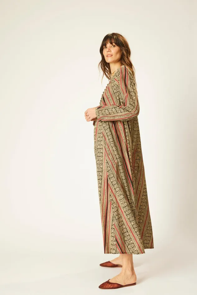 Women Natalie Martin Dresses Fiore Maxi Paisley Stripe Black