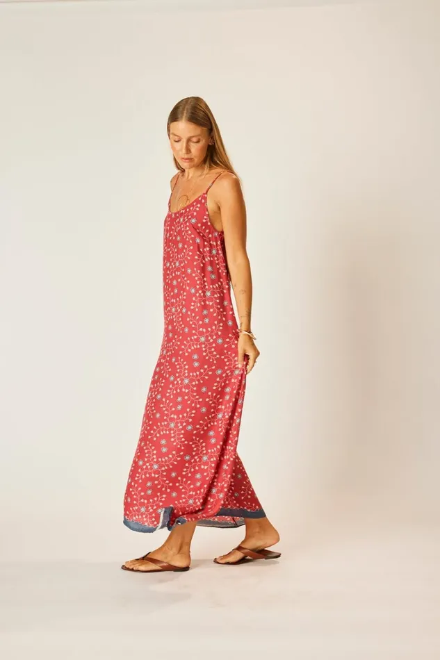 Women Natalie Martin Dresses Heather Maxi Pinwheel Barn Red