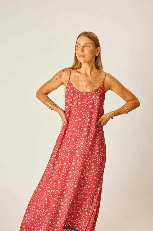 Women Natalie Martin Dresses Heather Maxi Pinwheel Barn Red