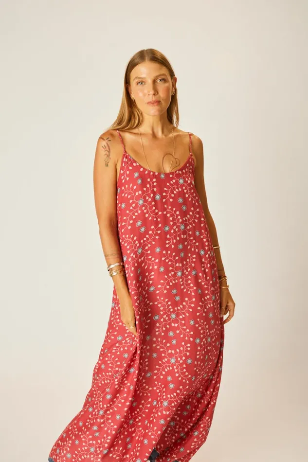 Women Natalie Martin Dresses Heather Maxi Pinwheel Barn Red