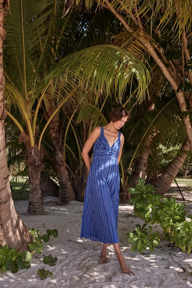 Women Natalie Martin Dresses Jackie Dress Batik Stripe Navy