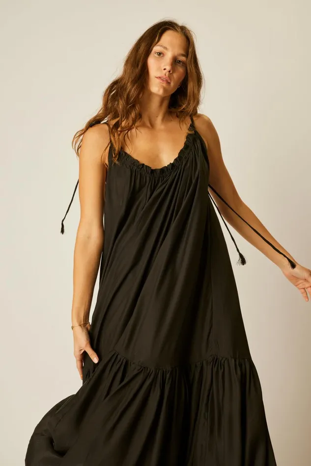 Women Natalie Martin Dresses Jerusha Maxi Black Silk