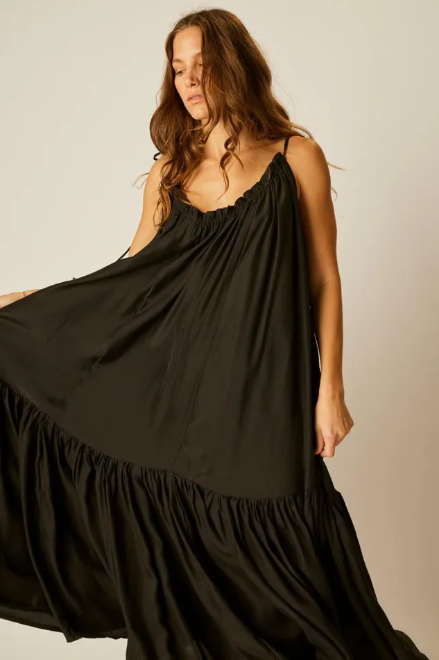 Women Natalie Martin Dresses Jerusha Maxi Black Silk