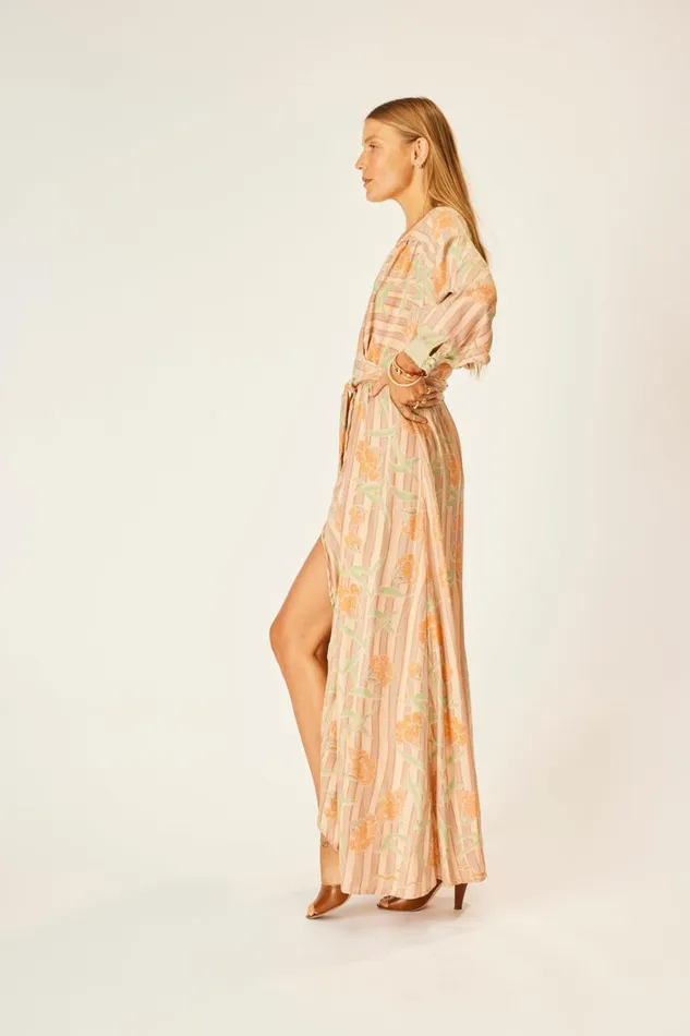 Women Natalie Martin Dresses Kate Long Sleeve Maxi Chamomile Apricot